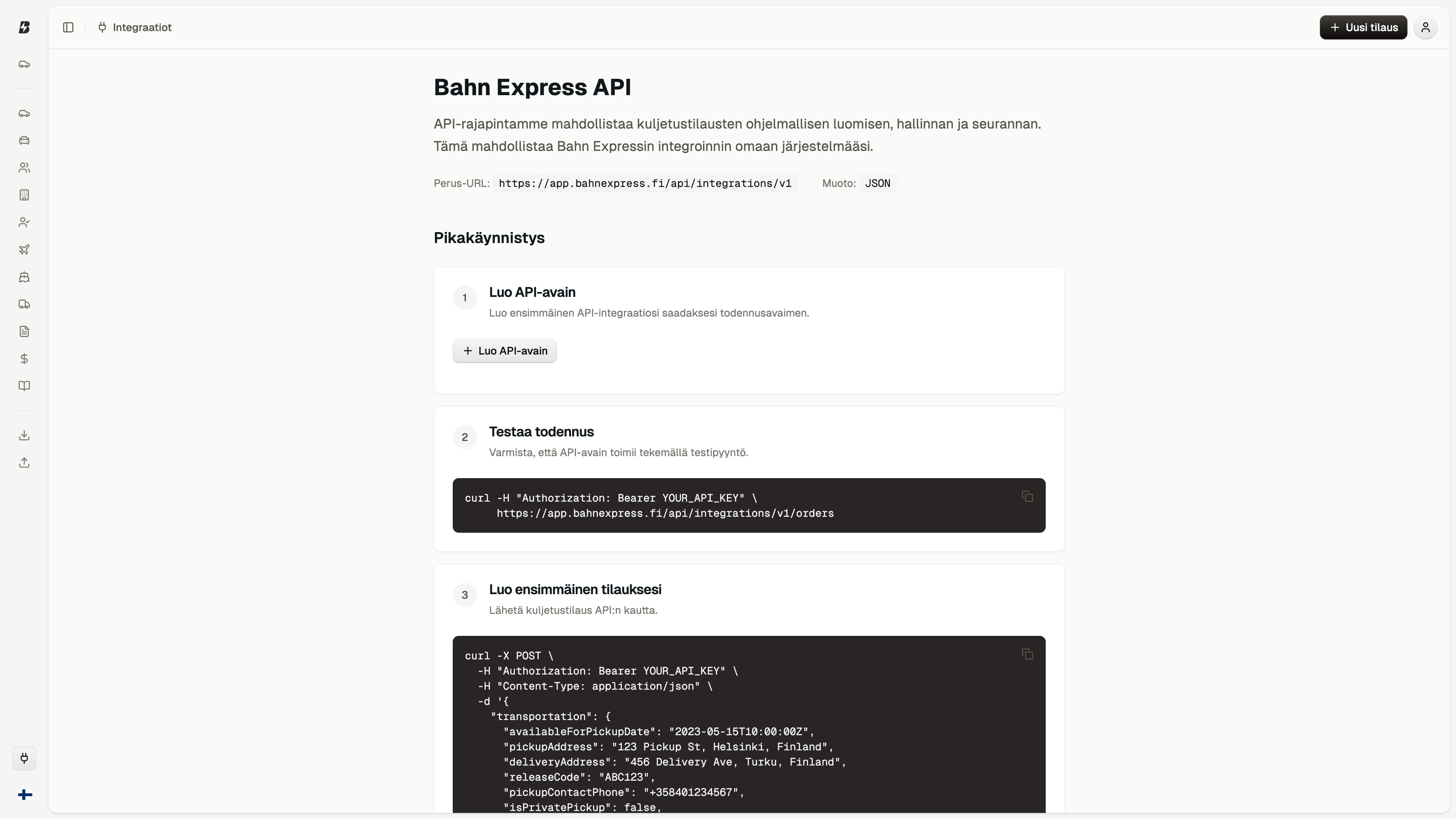 Bahn Express API Integration